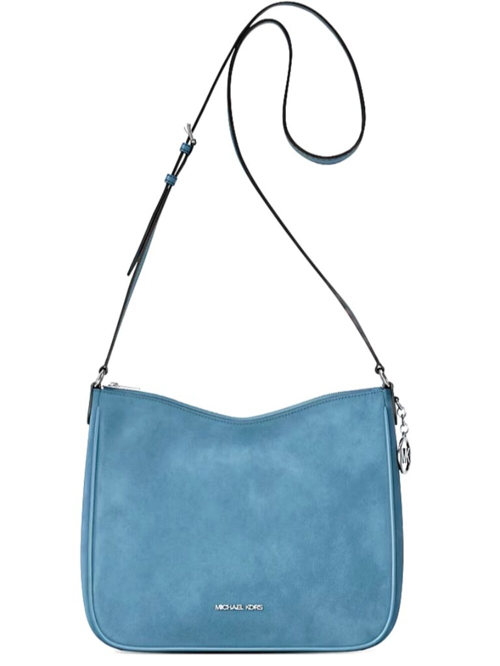 New Michael Kors Nayla Medium Suede Messenger Shoulder Bag Denim